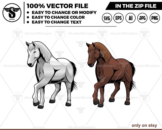Horse svg - horse vector - white horse - brown horse