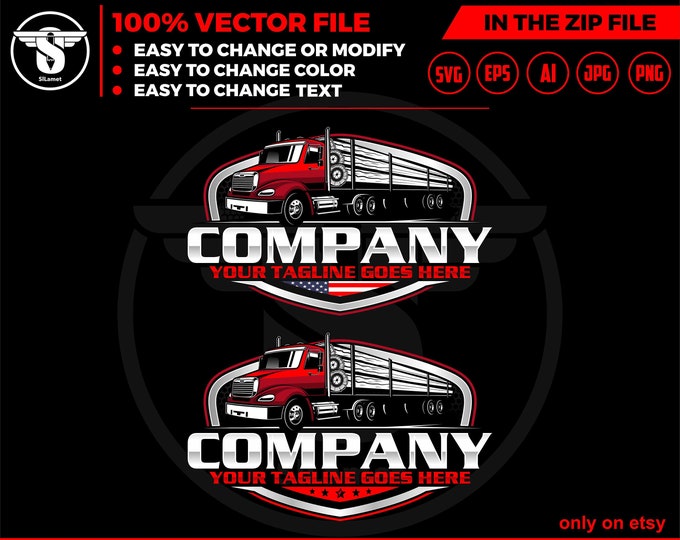 america logging truck logo - logging truck logo - truck hauling wood logo