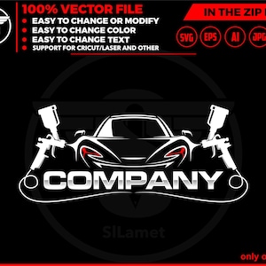 Car Painting Logo: Auto Body Shop Graphic (Digital Download)