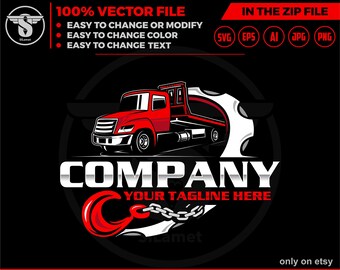 Tow Truck Logo: Towing & Repair Company Design (Digital Download)