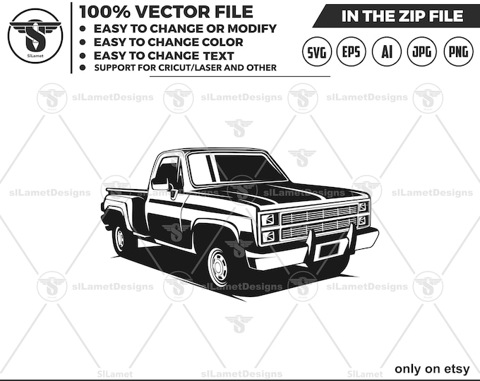gmc commercial vehicle svg, pickup truck, pickup truck Logo, pickup truck svg, pickup truck tshirt, silhouette SVG Vector Cricut Cut Cutting
