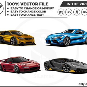 Bundle set luxury cars vector - luxury cars vector - sport car svg - Car vector - luxury cars  svg -  car for t-shirt - racing car svg