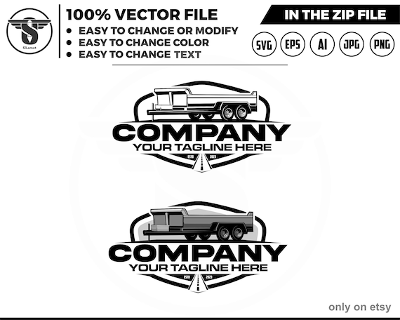 silhouette dump trailer logo - Bumper Pull Dump Trailer logo - dump trailer logo - trailer towing logo