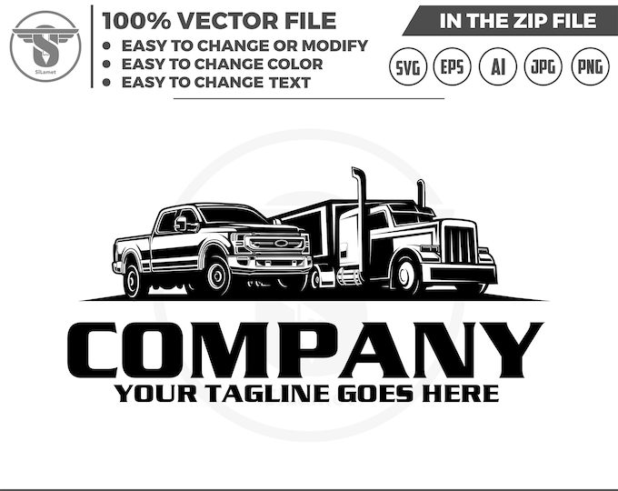 trucking and pickup logo svg, Trucking Company Logo, Moving Truck, Semi Truck, Trucking Brand Truck Door Logo, Trucker Logo, trucking tshirt