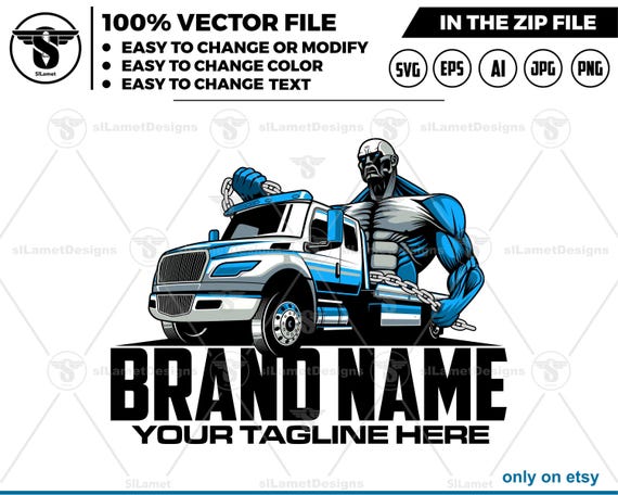 titan towing logo - flatbed towing logo - flatbed truck -  towing truck logo, towing logo template, tow truck, International flatbed truck