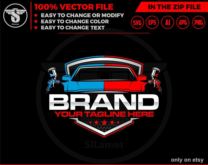 car painting logo, auto paint logo, car paint logo, paint body car logo, auto body paint logo, painting car logo, automotive logo SVG file