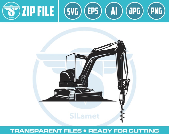 excavator drilling svg, excavator drill svg, drilling rig svg, Drilling Machine, Drilling Machine Earth, Rig for Hole Digging, ecavator svg