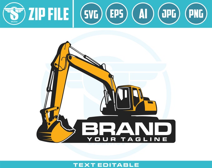 Excavator logo svg, Excavator Clipart, Excavator svg, Excavator png, Heavy Equipment svg, Construction Logo svg, digging logo, digger svg