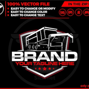 dump trailer logo, dump trailer rental logo, truck pickup logo svg, Dumpster Logo , dump rental logo