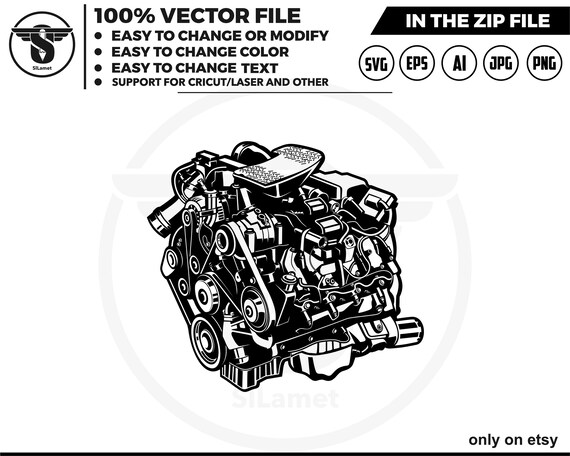 DURAMAX engine silhouette, Chevrolet engine silhouette, engine silhouette