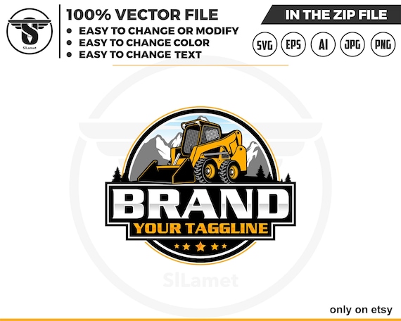 skid steer wheel loader logo , Skid steer loader logo, skid steer Wheel  logo, skid steer svg, Heavy Equipment logo Svg, Wheel Loader