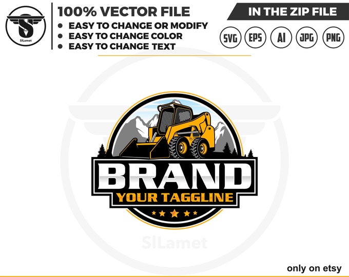 skid steer wheel loader logo , Skid steer loader logo, skid steer Wheel  logo, skid steer svg, Heavy Equipment logo Svg, Wheel Loader