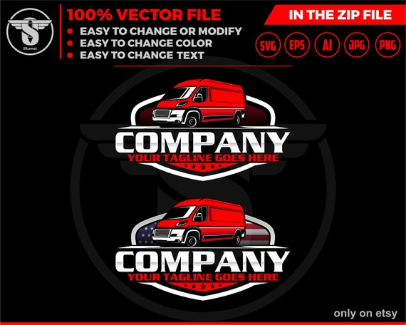 delivery van logo SVG- van car logo - Delivery logo - shipping logo - Cargo Delivery- american Van SVG - Delivery Van Truck Svg