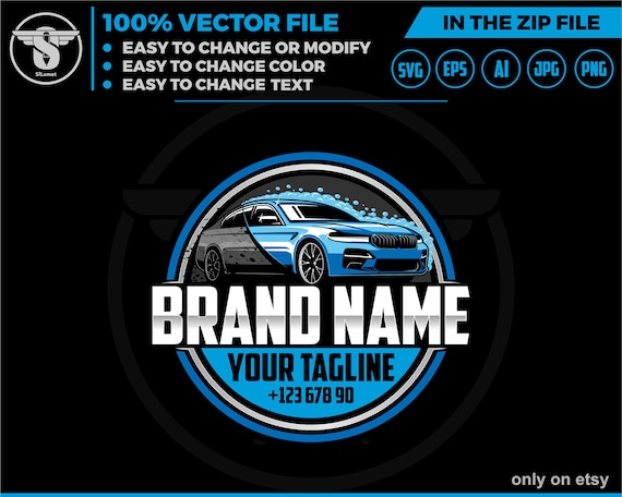 car detailing logo - sport car wash logo- Car Detailing Services logo - car wash logo template - car clean logo - auto detailing logo