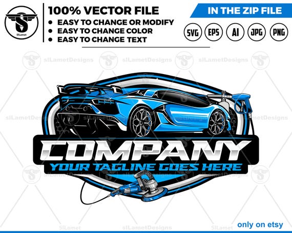 Car Detailing Logo - Car Wash Logo - Auto Cleaning Brand - Mobile Detailing Logo - Auto Spa Design