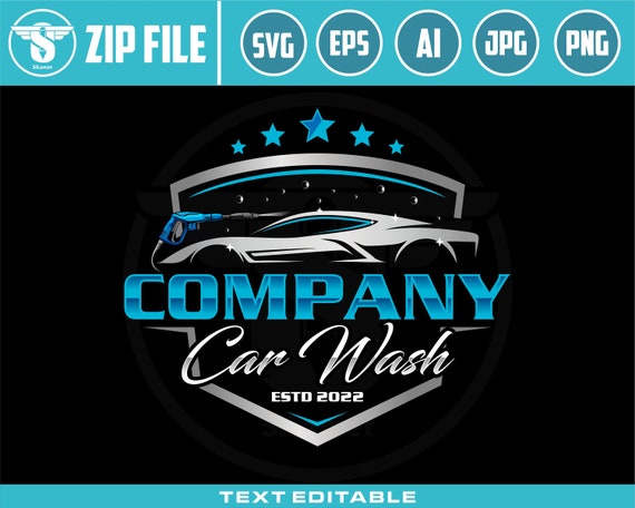 Car wash logo design template Royalty Free Vector Image