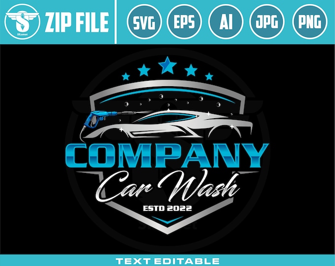 Car wash logo template - car wash logo - car wash svg - cleaning car logo - automotive
