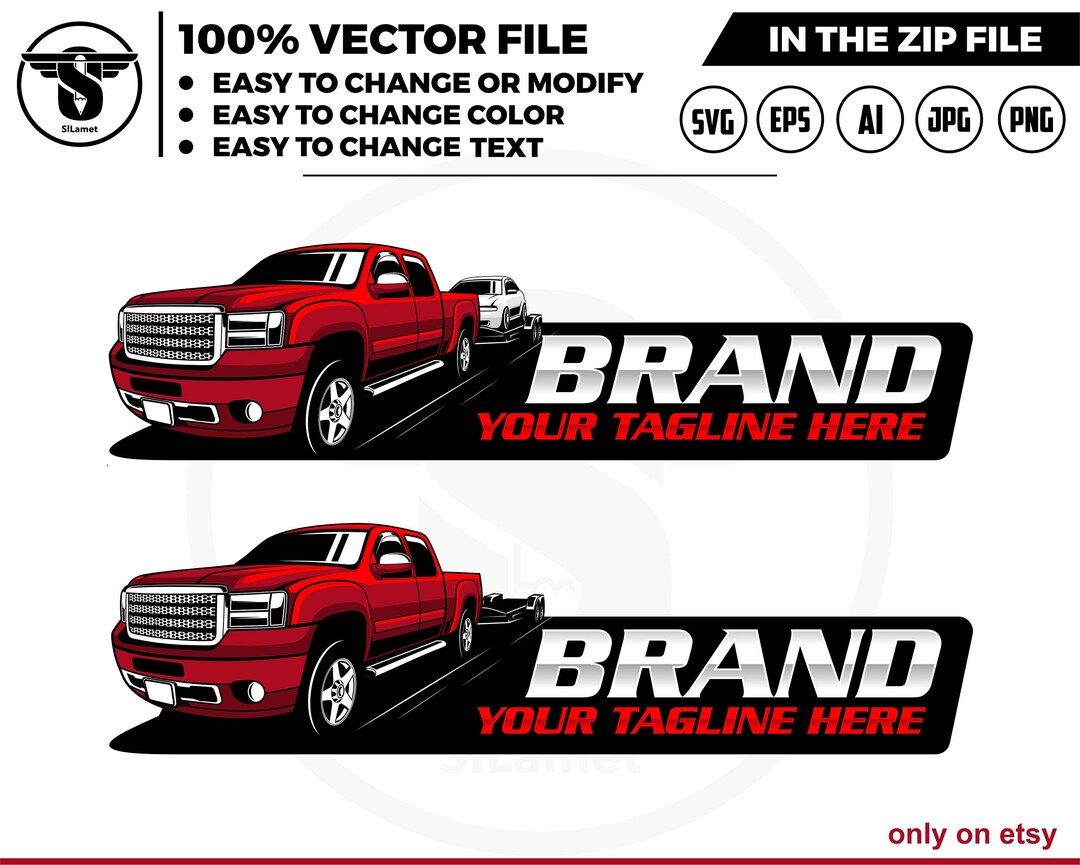 Pickup and Car Hauler Trailer Logo Pickup and Trailer Logo Trailer