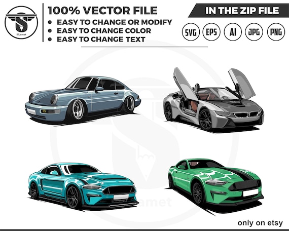 Bundle set luxury cars vector - luxury cars vector - sport car svg - Car vector - luxury cars svg - car for t-shirt - racing car svg