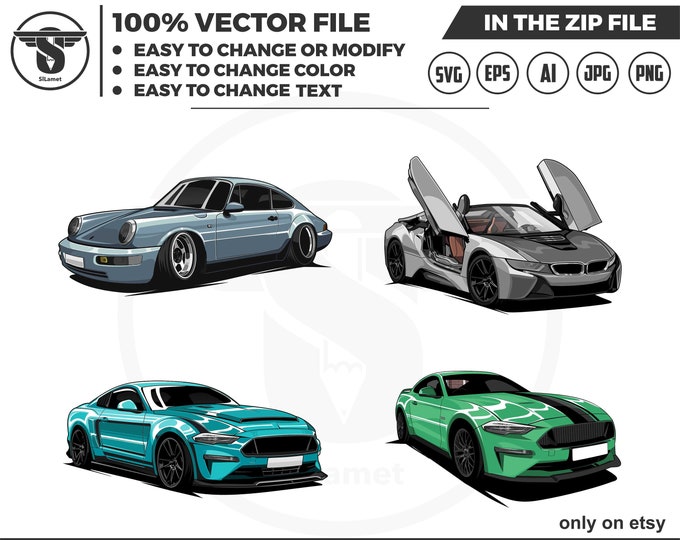 Bundle set luxury cars vector - luxury cars vector - sport car svg - Car vector - luxury cars svg - car for t-shirt - racing car svg