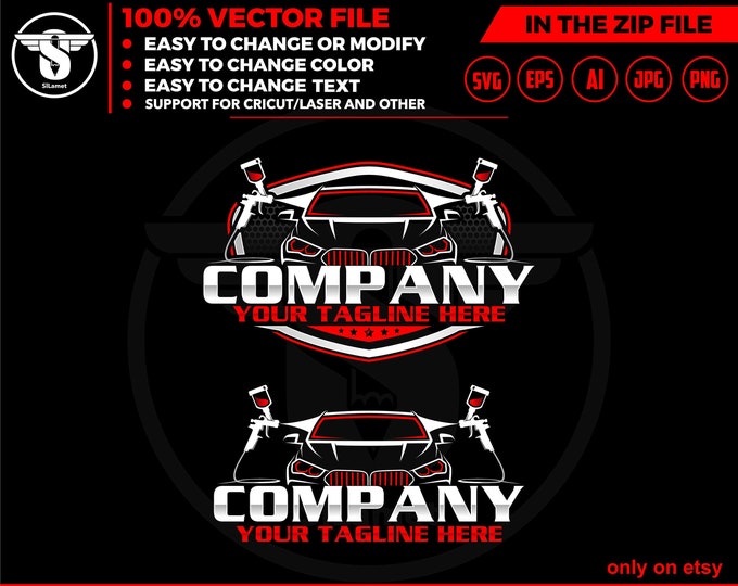 car painting logo, auto paint logo, car paint logo, paint body car logo, auto body paint logo, painting car logo, automotive logo SVG file
