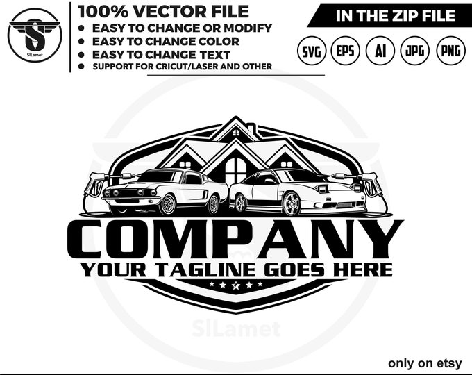 house Car wash logo template - car wash logo - car wash svg - cleaning car logo - automotive - auto detailing car logo - Car Detailing svg