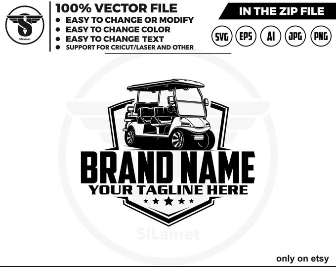 golf cart logo - golf vehicle logo