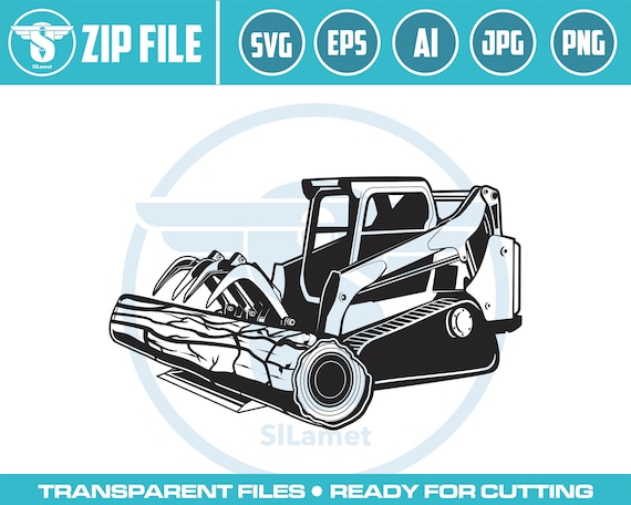 mini track grapple svg, Skid steer grapple svg, skid steer bulldozer logo, skid steer svg, Bulldozer logo SVG, Heavy Equipment logo Svg,