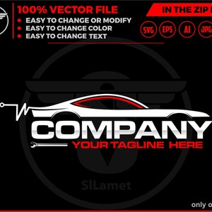 Sjabloon autoreparatielogo: ontwerp autoservice (digitale download)