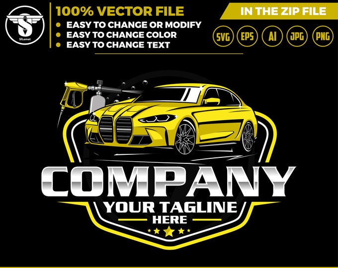 Car wash logo template - car wash logo - car wash svg - cleaning car logo - automotive - auto detailing car logo template - Car Detailing