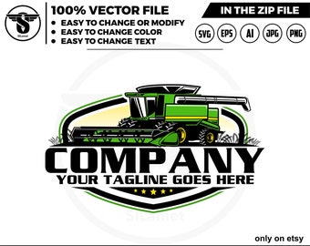 John Deere Combine Harvester Logo: Farm Tractor Graphic (Digital Download)