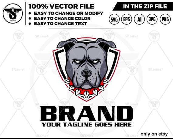 pitbull  logo - angry dog svg - dog logo -pitbull dog logo - pitbull svg