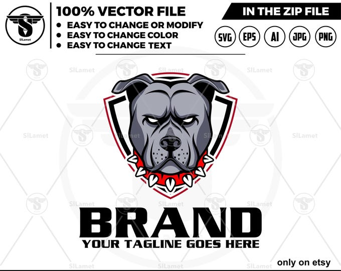 pitbull  logo - angry dog svg - dog logo -pitbull dog logo - pitbull svg