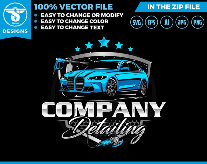 auto detailing car logo template - Car Detailing Services logo - car wash logo template - car clean logo - auto detailing logo SVG