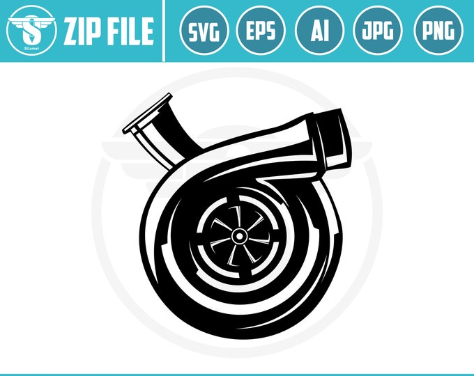 turbo silhouette SVG, turbo SVG, Turbo Power Svg, Turbo Charger Engine Car Svg, Turbo Charger Mechanic Engine Svg, Turbo Sticker Svg Cutting