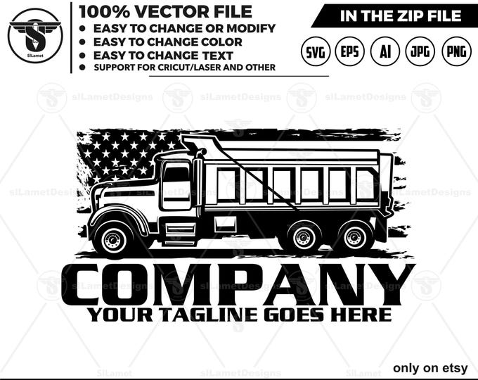 america Dump Truck logo, United States dump Truck logo, USA dump truck, trucking logo, trucking silhouette, construction, trucking cricut