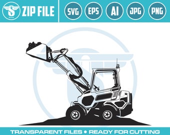 Skid Steer Loader Logo SVG: Bulldozer, Heavy Equipment  for cricut  (Digital Download)