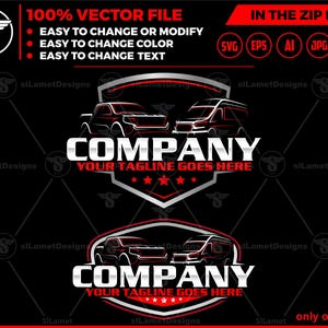 pickup and delivery van logo, automotive logo, automotive, car logo template, car dealer logo , delivery vehicle logo - pickup and van logo