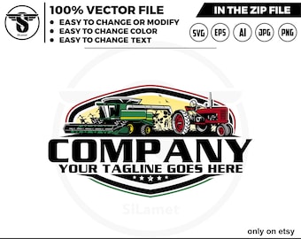 Tractor & Combine Harvester Logo: Farmall H, Grain Tractor (Digital Download)