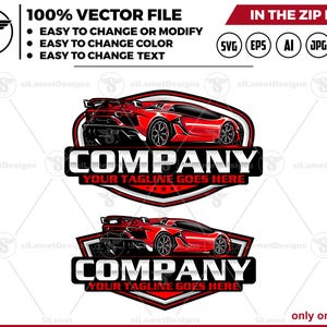 Sportwagen-Logo - Automobil-Logo - Luxus-Auto-Logo - Muskel-Car-Logo - Werkstatt-Logo