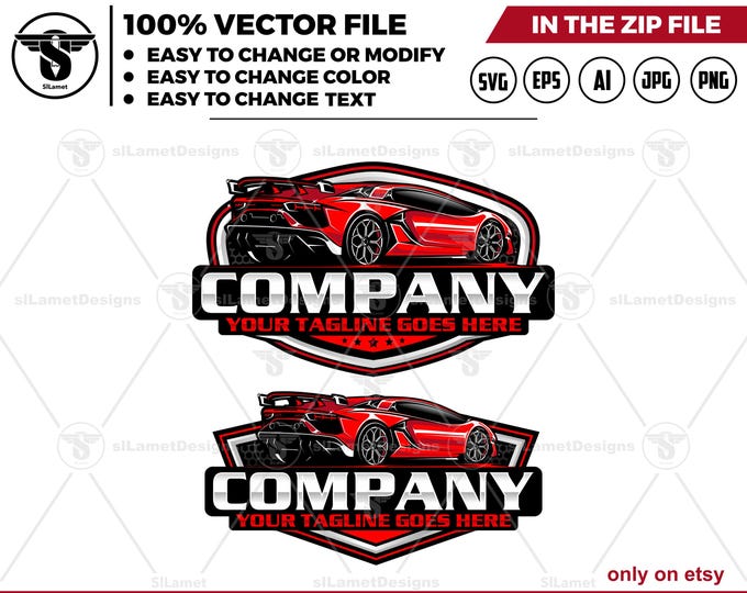 sport car logo - automotive logo - luxury car logo - muscle car logo - car repair garage logo
