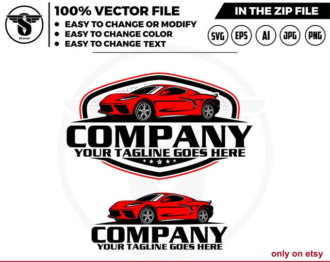 sport car logo, automotive logo, luxury car logo, car logo svg, automotive svg , corvette sport car , car logo template, car dealer logo