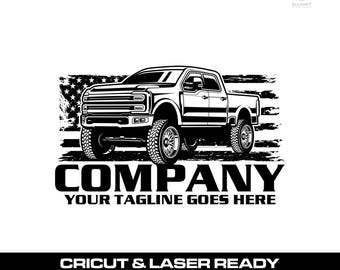 American Pickup Truck Logo: SVG for Cricut, Laser, Cut file, Hauling Business Vector Designs