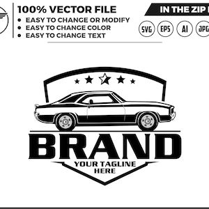 classic car logo, sport car logo, automotive logo, black and white car logo, car line art logo, racing car logo, dealer car logo
