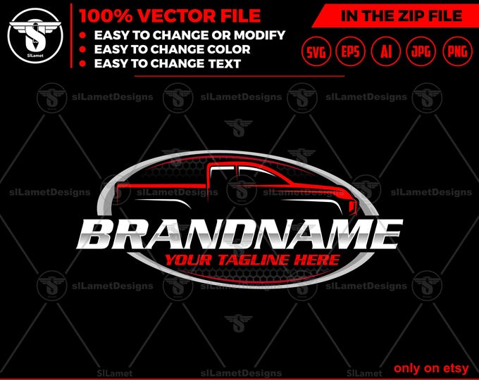 line art pickup truck logo - automotive logo :Simple, Clean, Minimalist