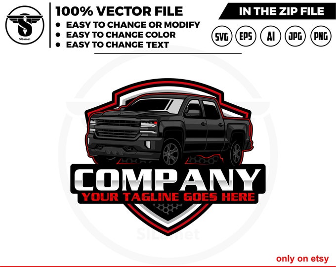 CHEVY pickup truck logo - Chevrolet truck logo - pickup truck logo template - Chevy Silverado Truck- 2017 Chevrolet Silverado z71