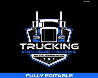 Trucking Company Logo: Logistics Freight Transport Vector Designs (SVG, EPS, PNG)