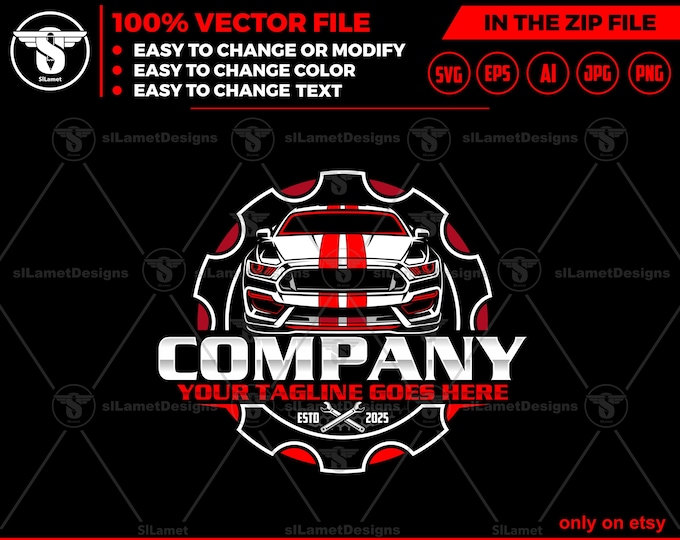 Auto Repair Logo Template: Car Service svg