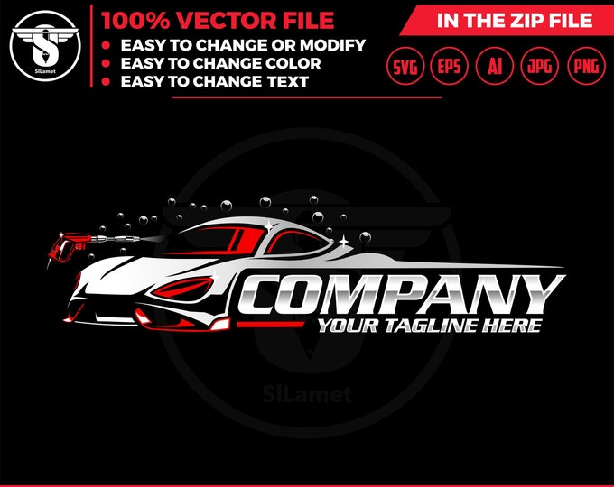 Car wash logo template - car wash logo - car wash svg - cleaning car logo - automotive - auto detailing car logo template - Car Detailing