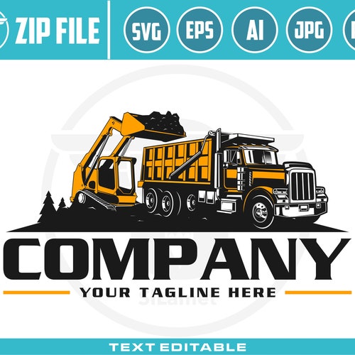 Skid Steer Loader Logo Skid Steer and Dump Truck Logo Skid Etsy